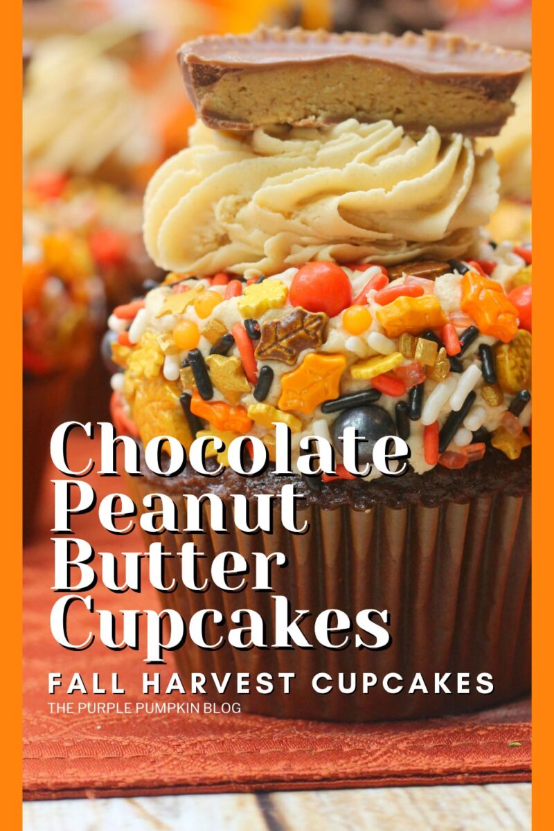Chocolate Peanut Butter Cupcakes - Fall Harvest Cupcakes