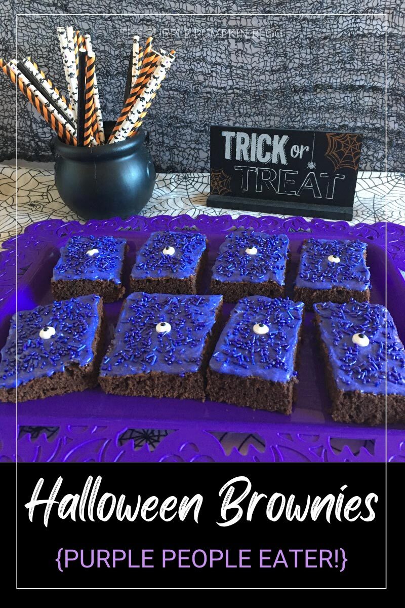 Halloween Brownies (Purple People Eater Brownies)