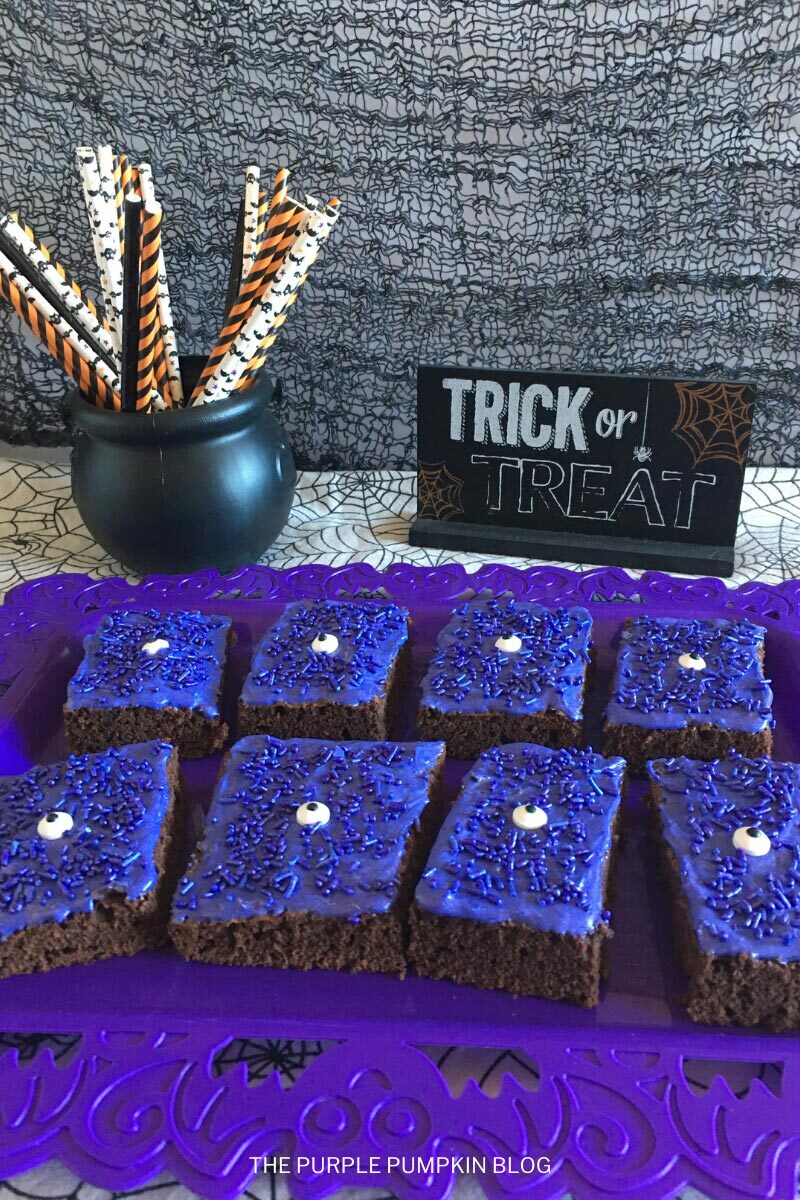 Halloween Snack Recipe! Purple People Eater Brownies