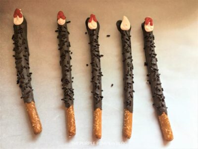 How to Make Werewolf Pretzel Rods