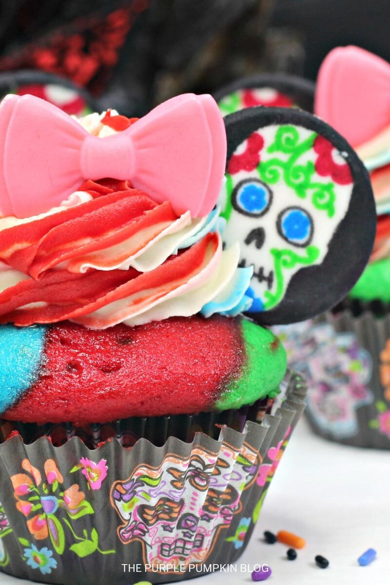 Mickey Ears Day of the Dead Cupcakes