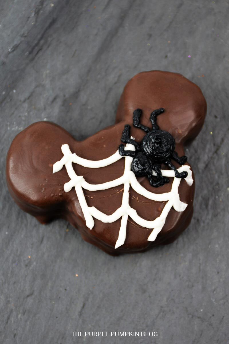 Mickey Mouse Brownie with Spiderweb Decoration