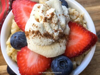 Rice Pudding with Fresh Berries & Whipped Cream
