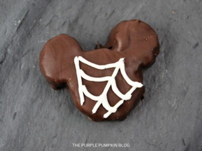 Spider Web Piped onto Mickey Brownie
