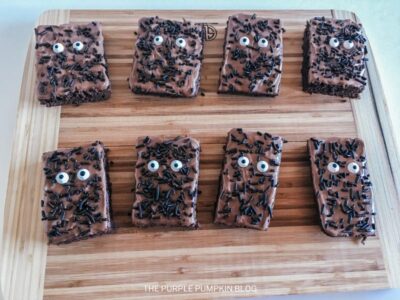 Werewolf Brownies with Candy Eyes and Sprinkles
