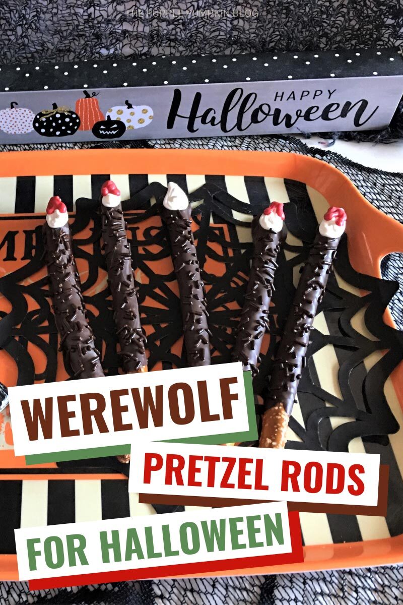 Werewolf Pretzel Rods for Halloween