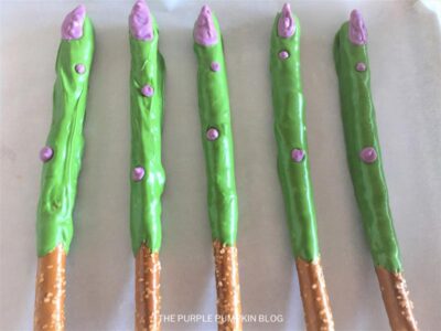 Witch Finger Pretzel Rods with Candy Melts