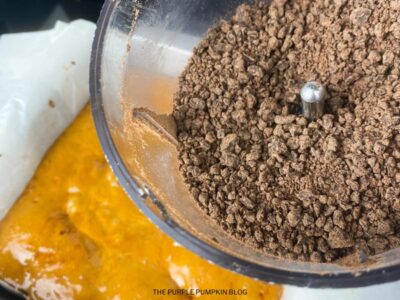 Adding Crushed Chocolate Layer