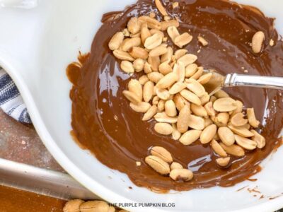Adding Peanuts to Melted Chocolate