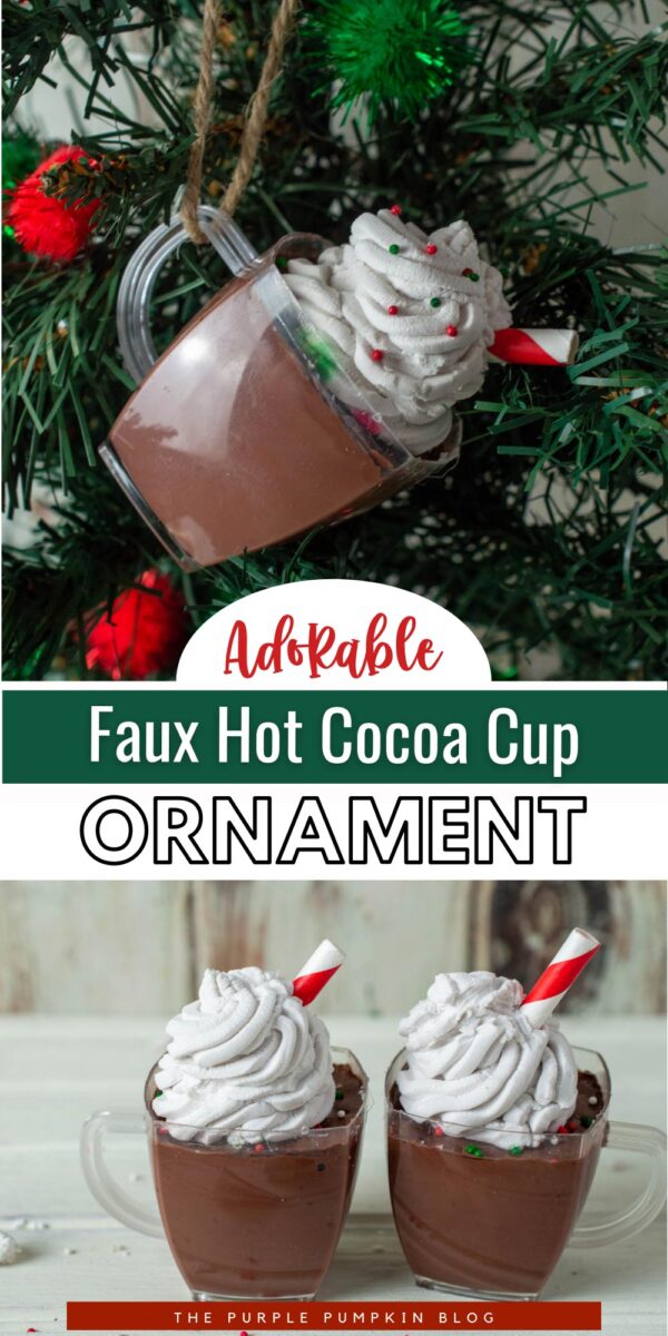 Adorable Faux Hot Cocoa Cup Ornament