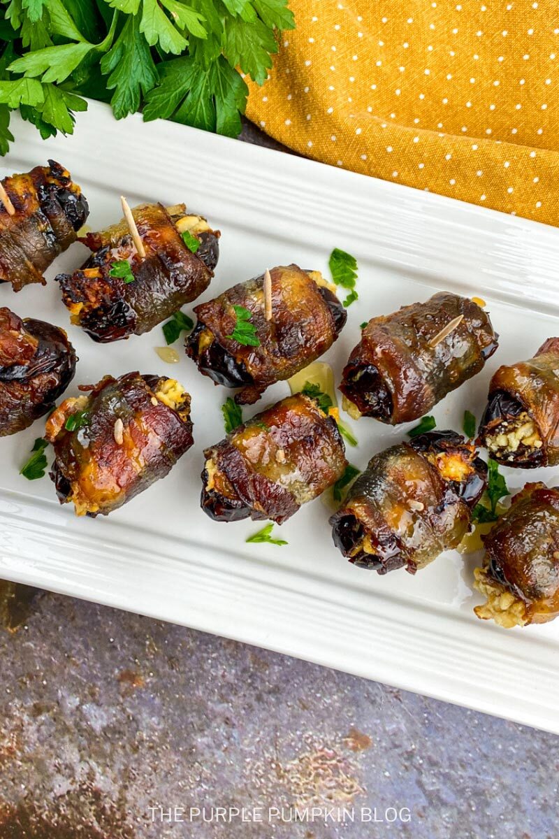 Bacon Wrapped Stuffed Dates Appetizer
