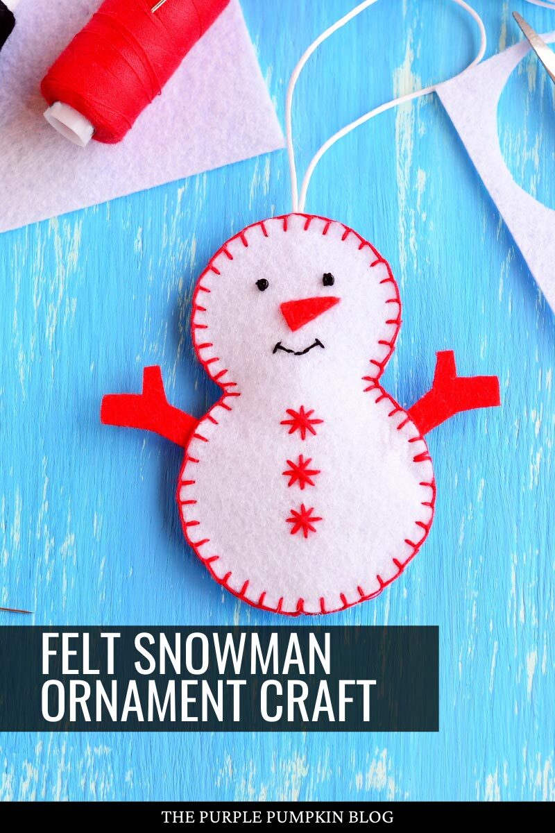 Felt Snowman Ornament Craft to Sew