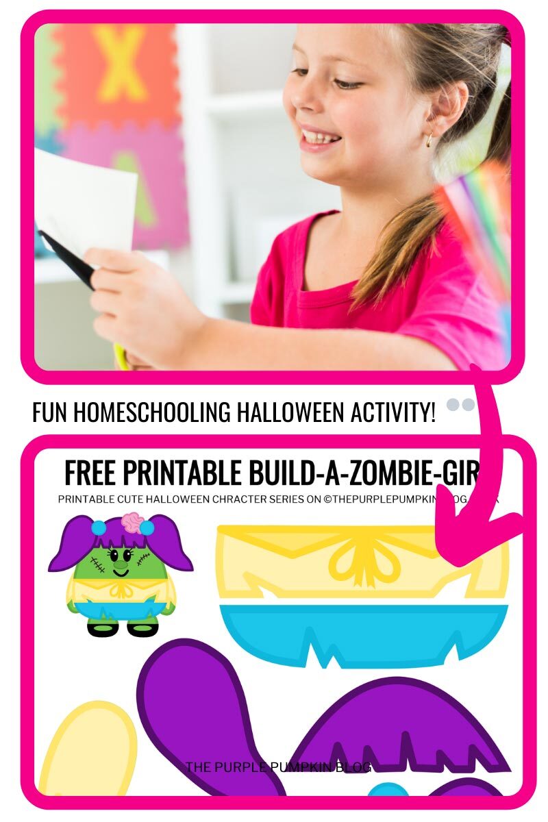 Free Homeschooling Halloween Activity - Free Printable Build-A-Zombie-Girl