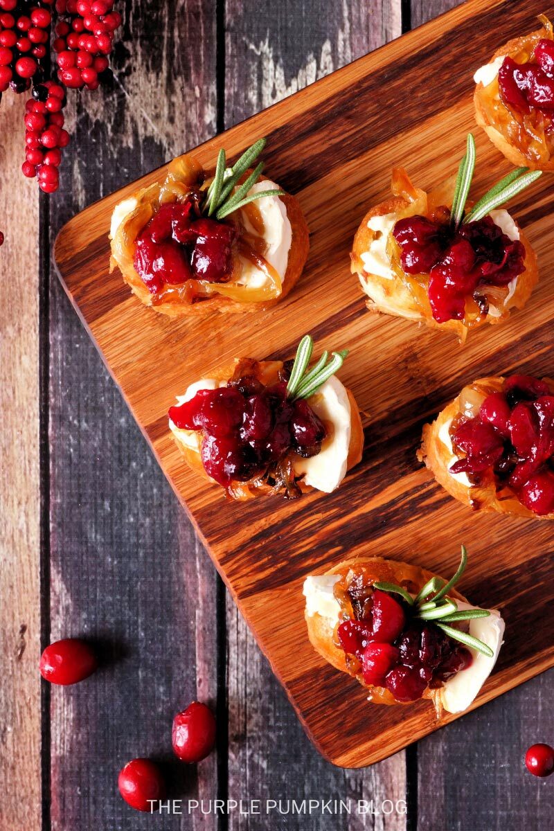 Holiday Cranberry Brie Crostini