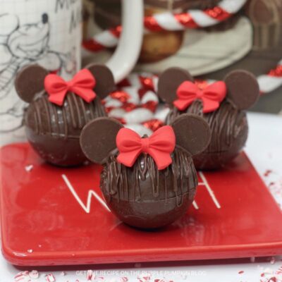 Minnie Mouse Peppermint Hot Cocoa Bombs for Winter