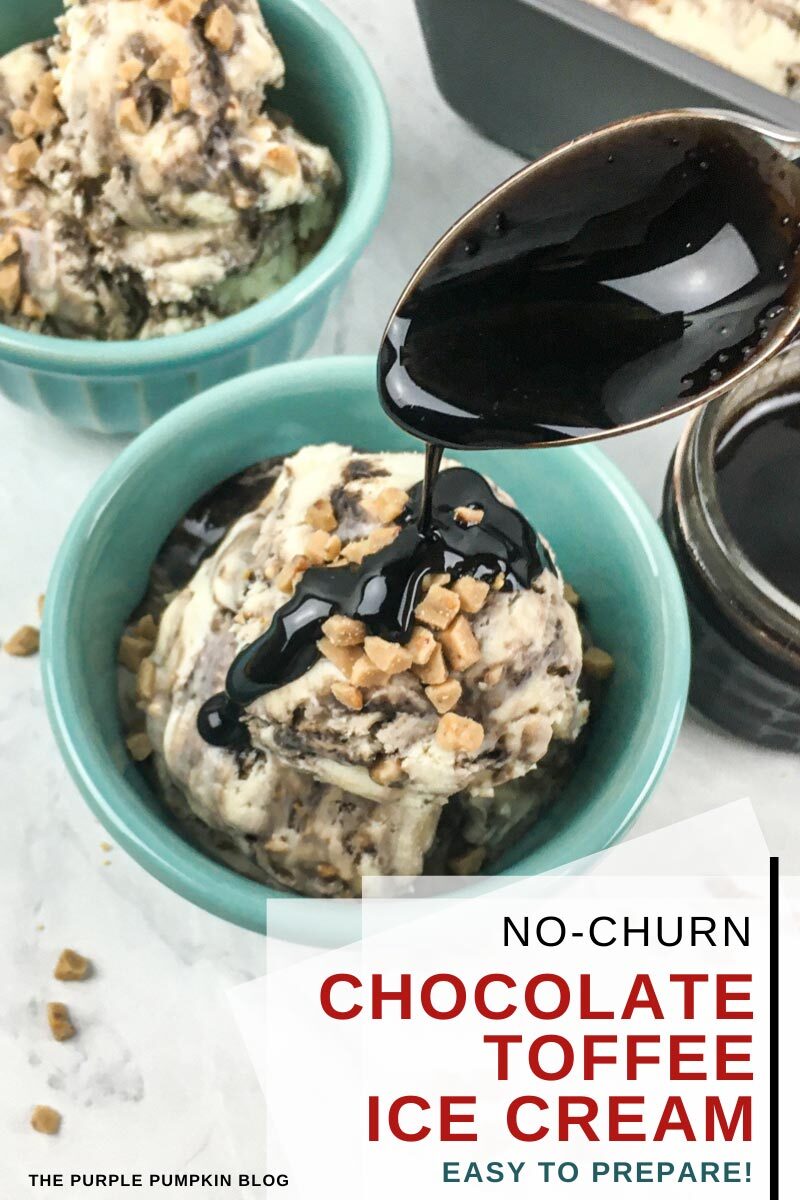 No-Churn Chocolate Toffee Ice Cream - Easy to Prepare!