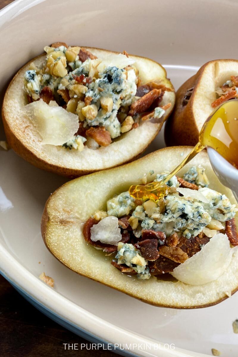 Pears Stuffed with Blue Cheese and Walnuts