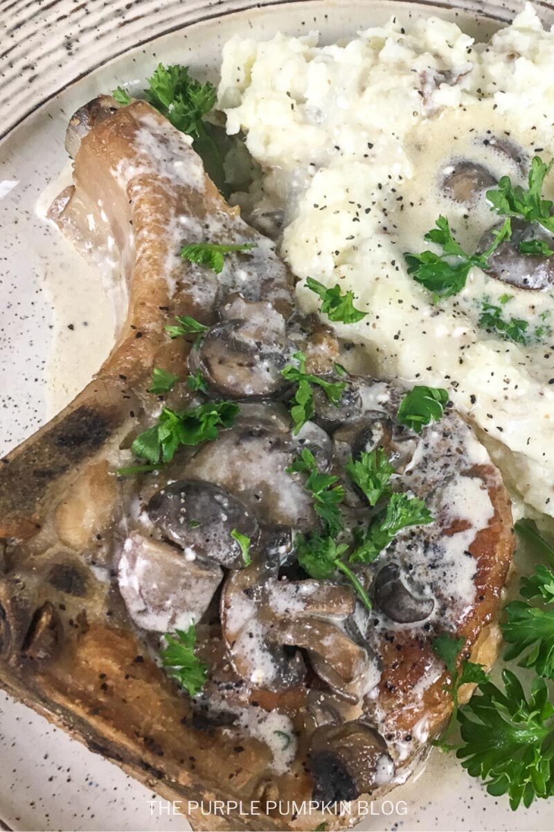 Pork Chops with Mushroom Sauce in the Slow Cooker