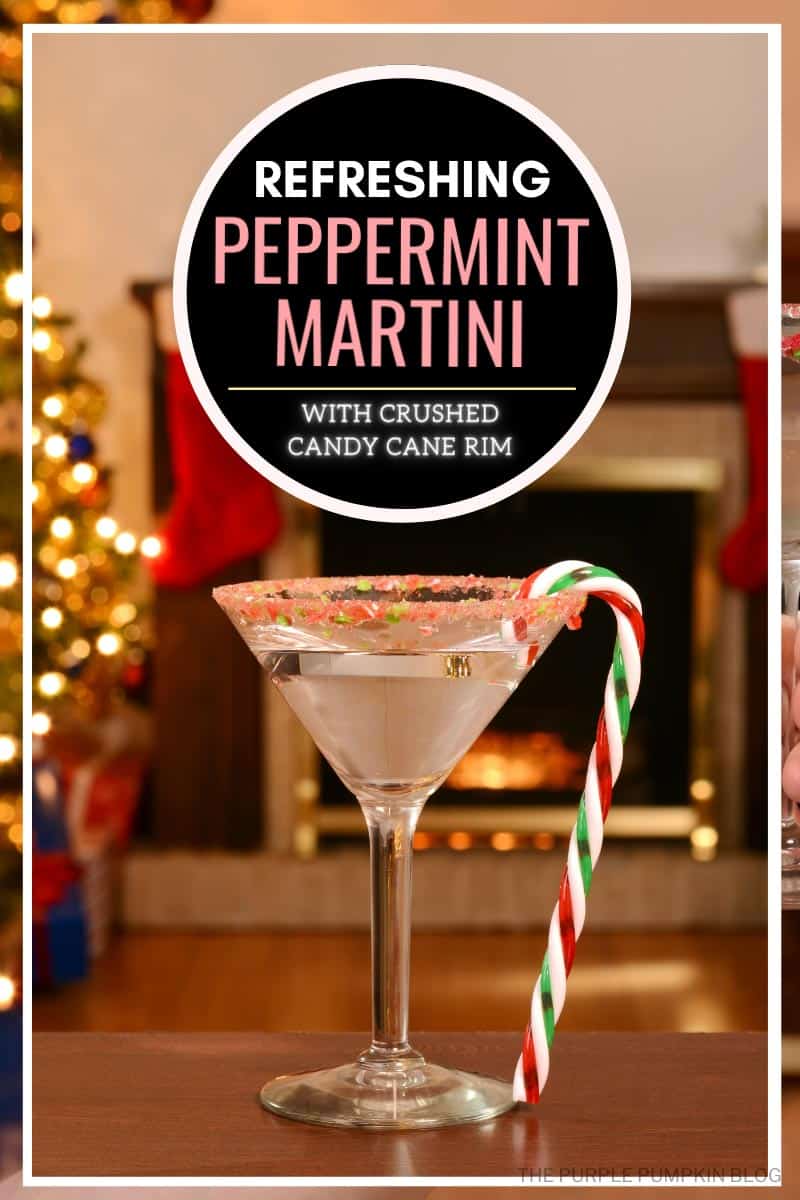 Refreshing Peppermint Martini with Crushed Candy Cane Rim
