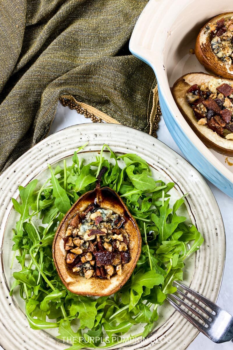 Roasted Pears Appetizer with Blue Cheese and Walnuts