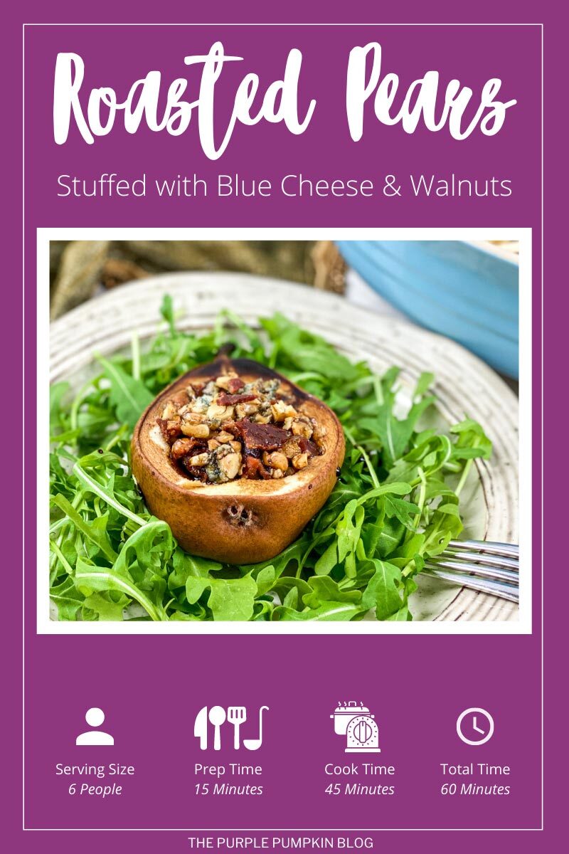Roasted Pears Stuffed with Blue Cheese & Walnuts