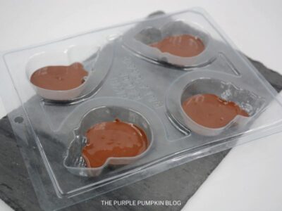 Skull Mold with Melted Chocolate