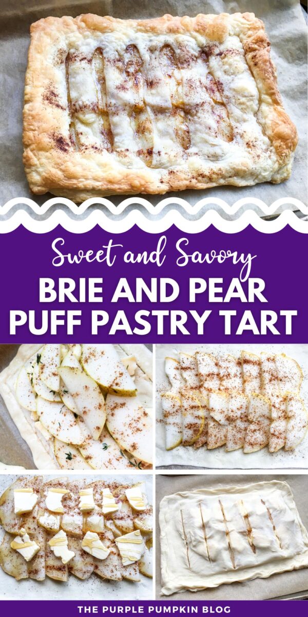Sweet and Savory Brie and Pear Puff Pastry Tart