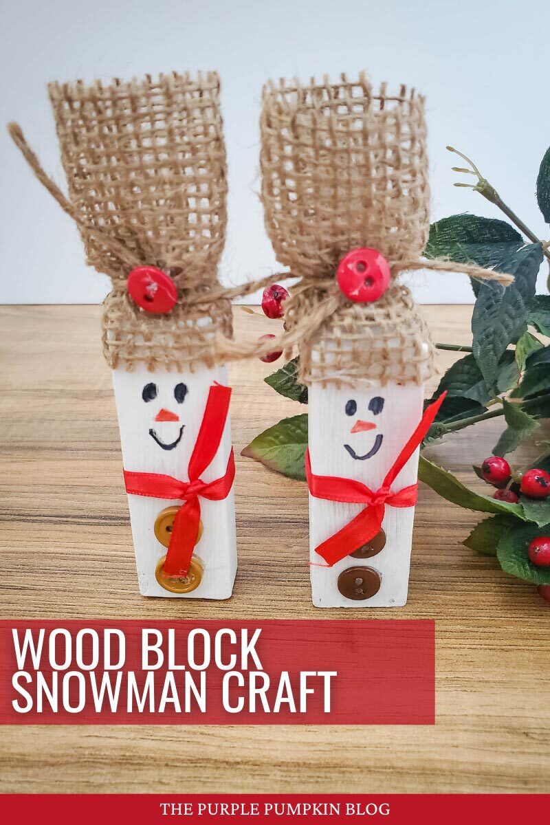 Wood Block Snowman Craft for Winter