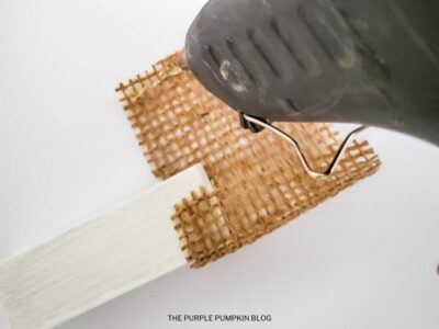 Wrapping Burlap Ribbon Around