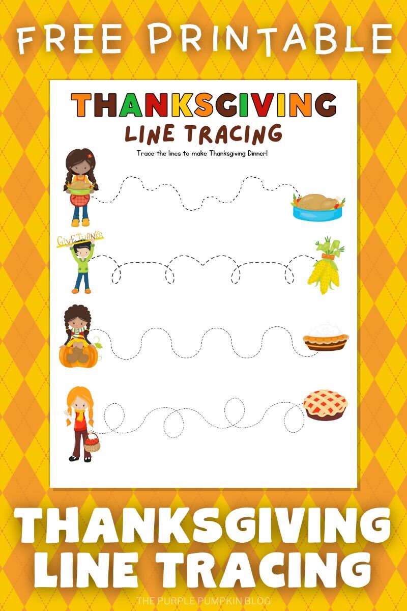 Free Printable Thanksgiving Line Tracing