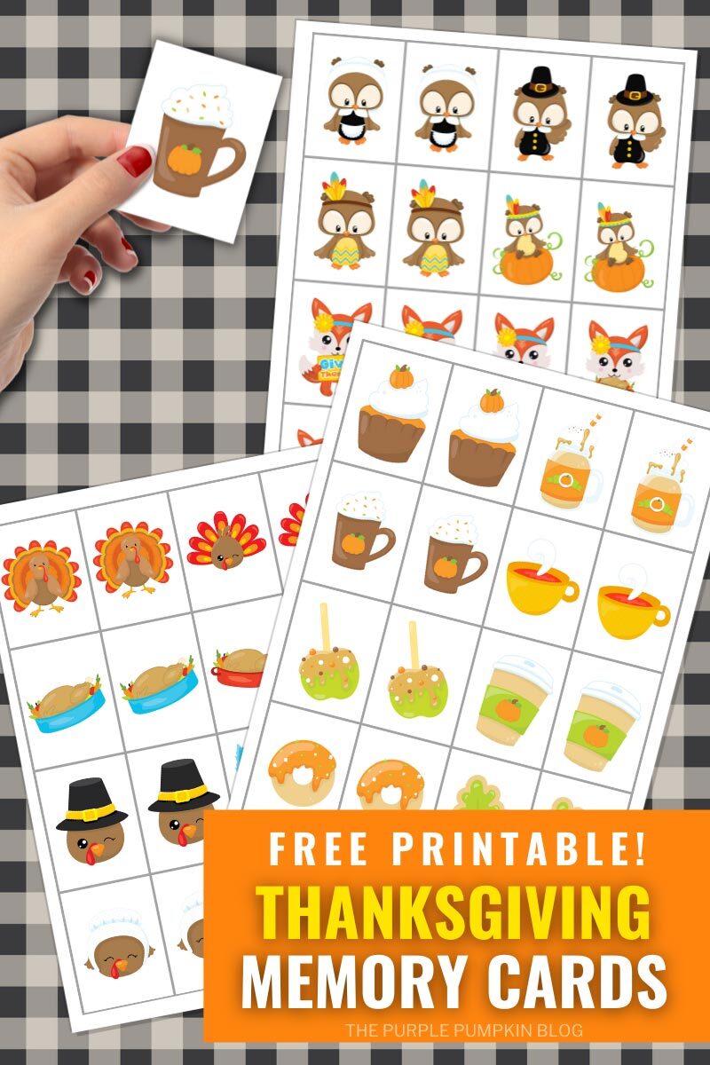 Free Printable! Thanksgiving Memory Cards