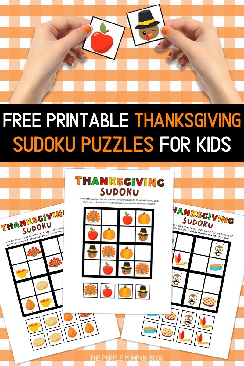 Free Printable Thanksgiving Sudoku Puzzles for Kids