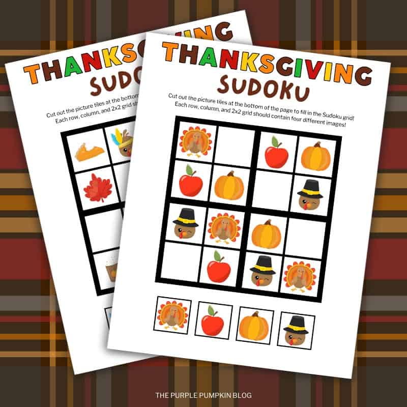 Free Printable Thanksgiving Sudoku for Kids