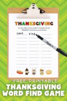 Free Printable Thanksgiving How Many Words Puzzle