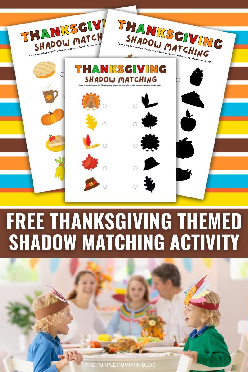 Free Thanksgiving Themed Shadow Matching Activity