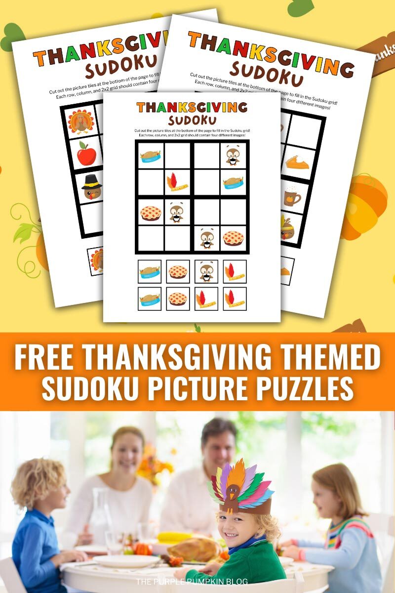 Free Thanksgiving Themed Sudoku Picture Puzzles