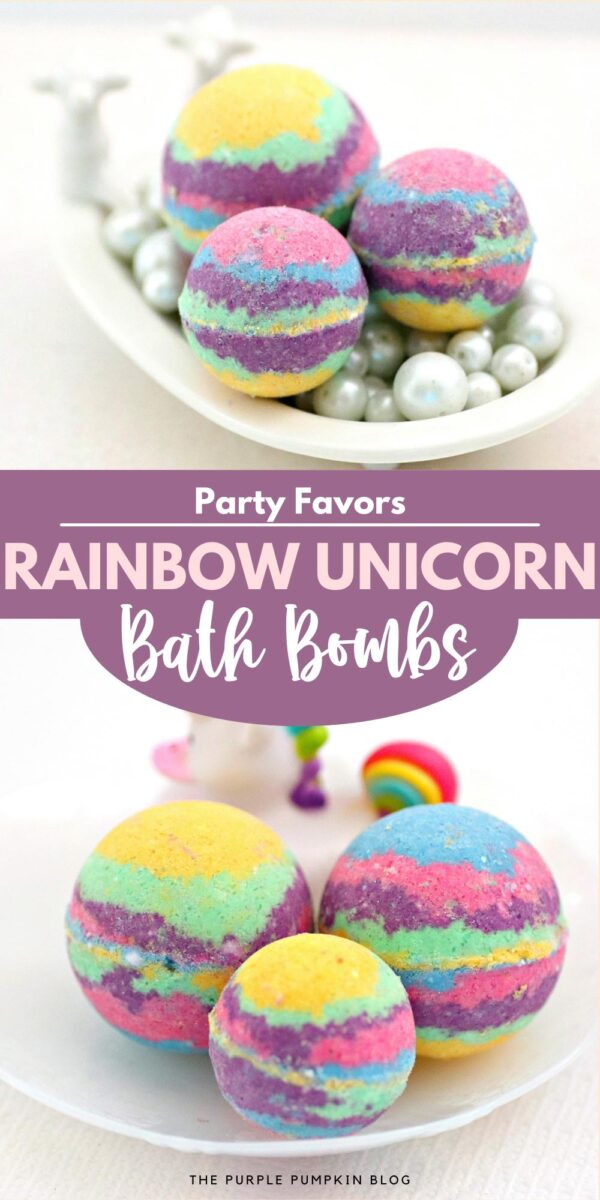 Rainbow Unicorn Bath Bombs Party Favors