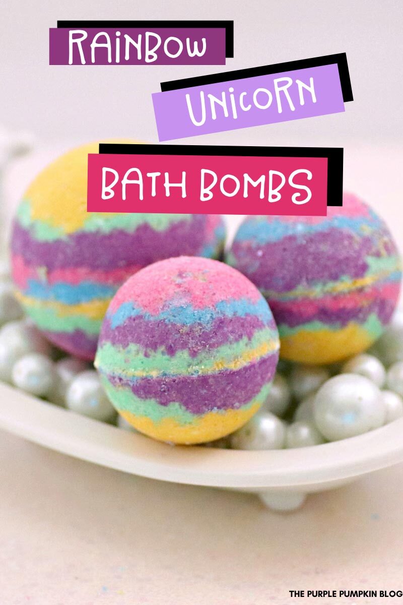 Rainbow Unicorn Bath Bombs with Epsom Salt