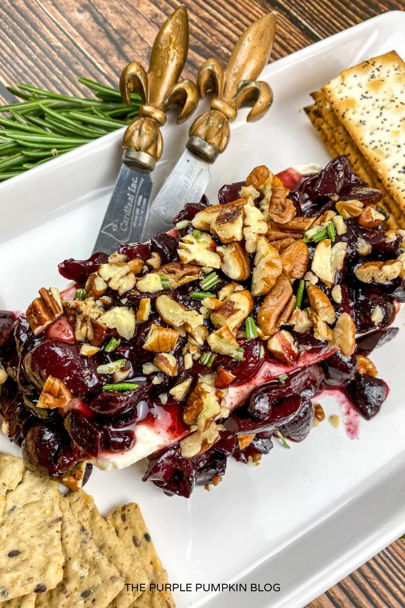 Recipe for Cream Cheese Spread with Warm Cherry Sauce