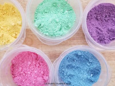 Step 4 - Adding Colored Mica to Mixture