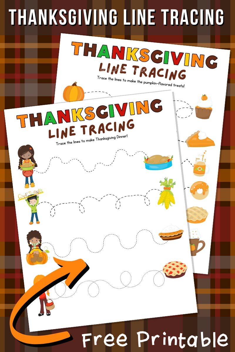 Thanksgiving Line Tracing Free Printable