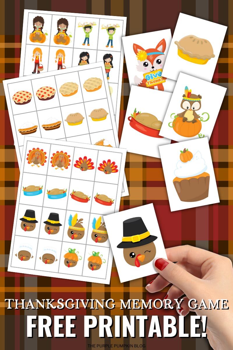 Thanksgiving Memory Game Cards Free Printable!