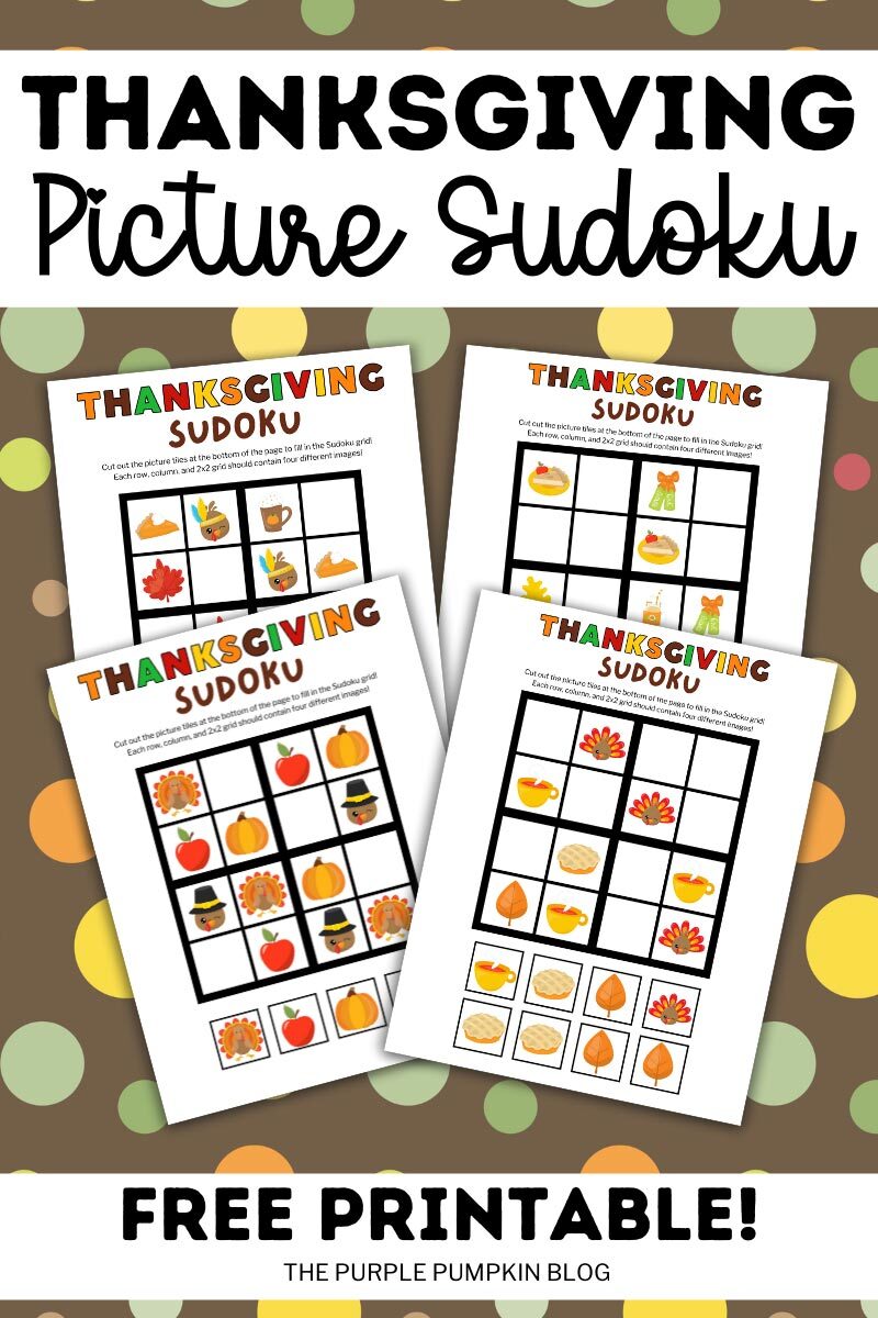 Thanksgiving Picture Sudoku Free Printable!