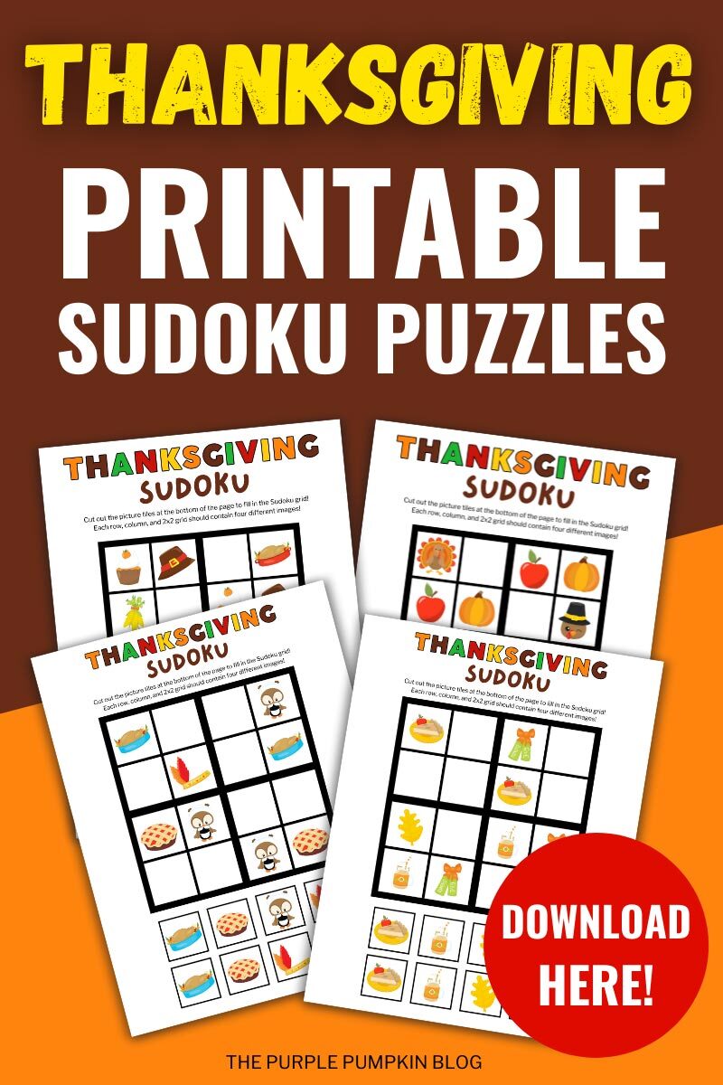 Thanksgiving Printable Sudoku Puzzles to Download