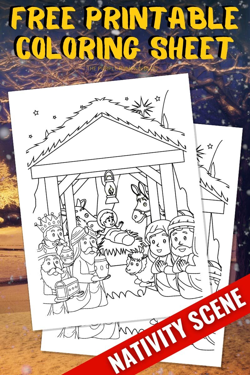 Free Printable Coloring Sheet - Nativity Scene
