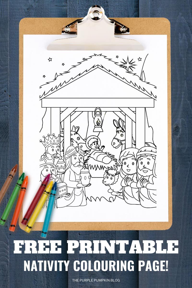 Free Printable Nativity Colouring Page