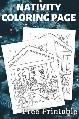 Free Printable Christmas Nativity Coloring Page for Kids!