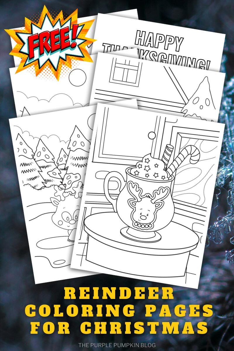 Reindeer Coloring Pages for Christmas