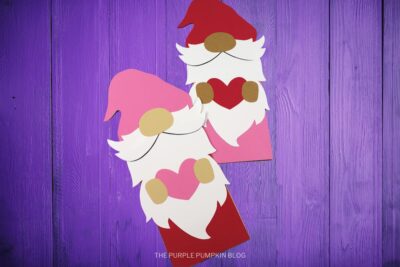 Assembled Paper Valentine's Day Gnomes