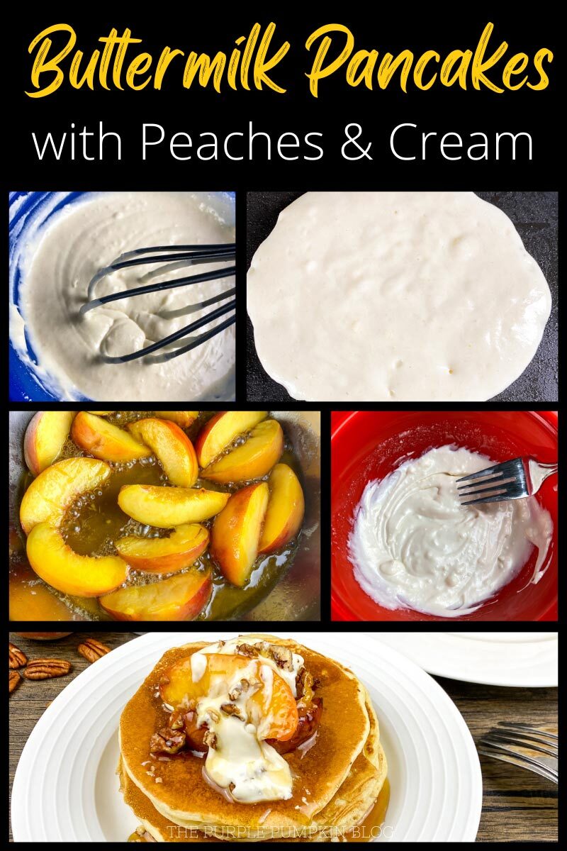 Buttermilk Pancakes with Peaches & Cream